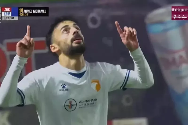 أحمد عبد القادر يسجل هدفه الثاني في تعادل الكرمة العراقي أمام زاخو بالدوري 